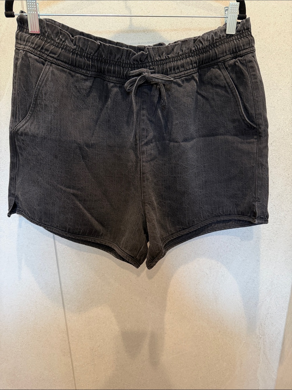 Dear John Washed Black Drawstring Athletic Shorts